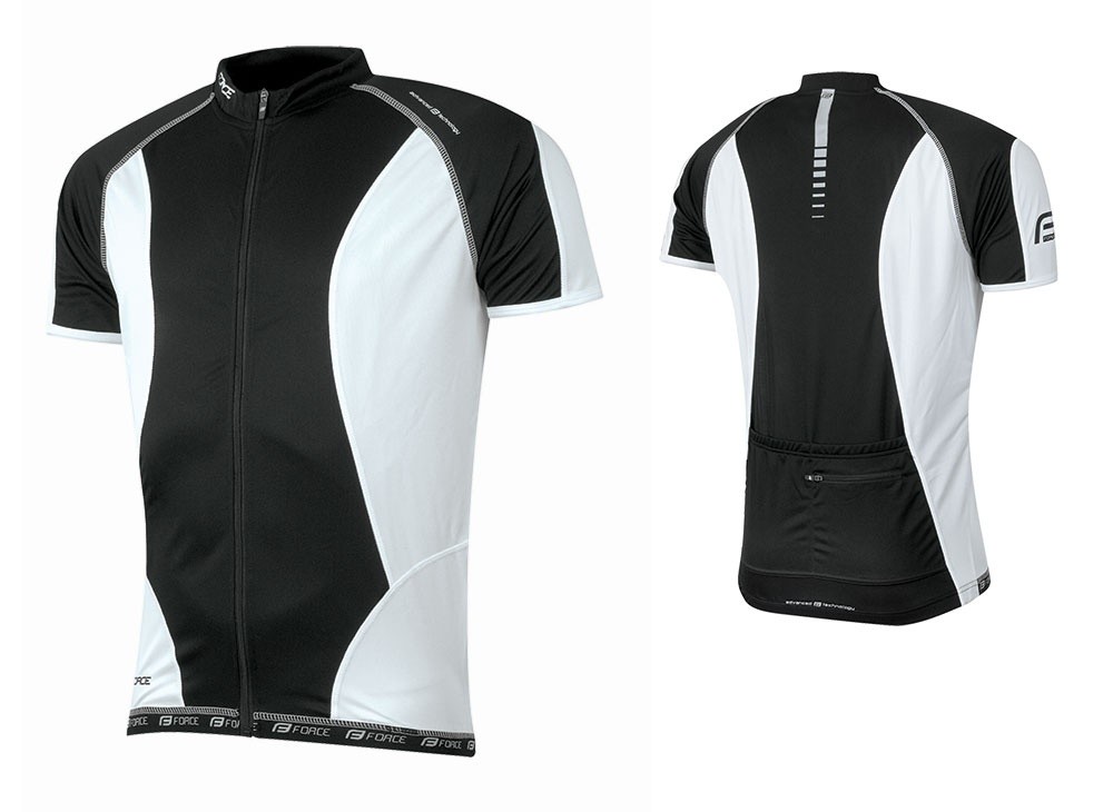 Tricouri cu maneca scurta - Tricou ciclism Force T12 negru/alb M