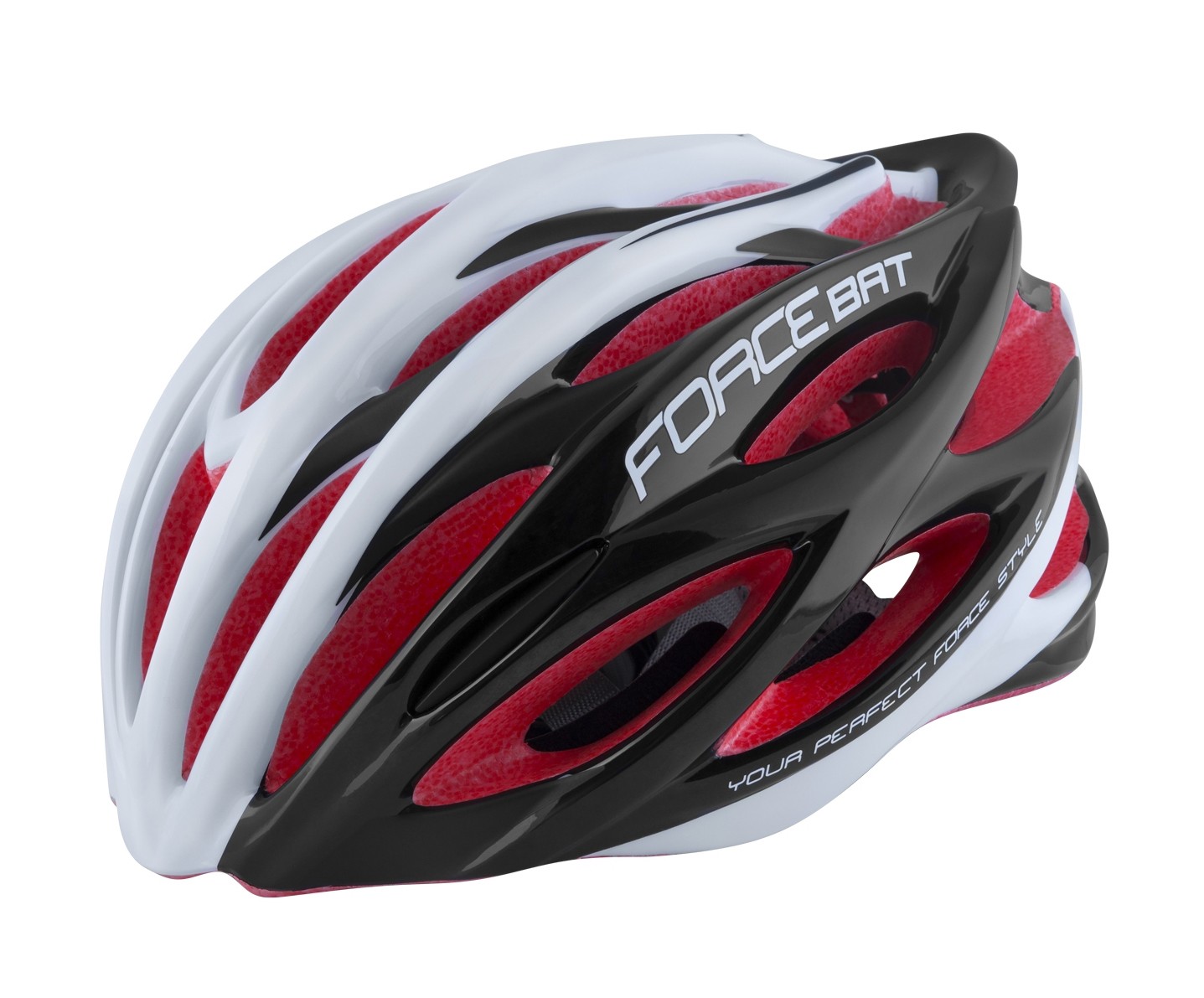 Casti bicicleta - Casca Force Bat Alb/Negru/Rosu S/M (54-58cm)