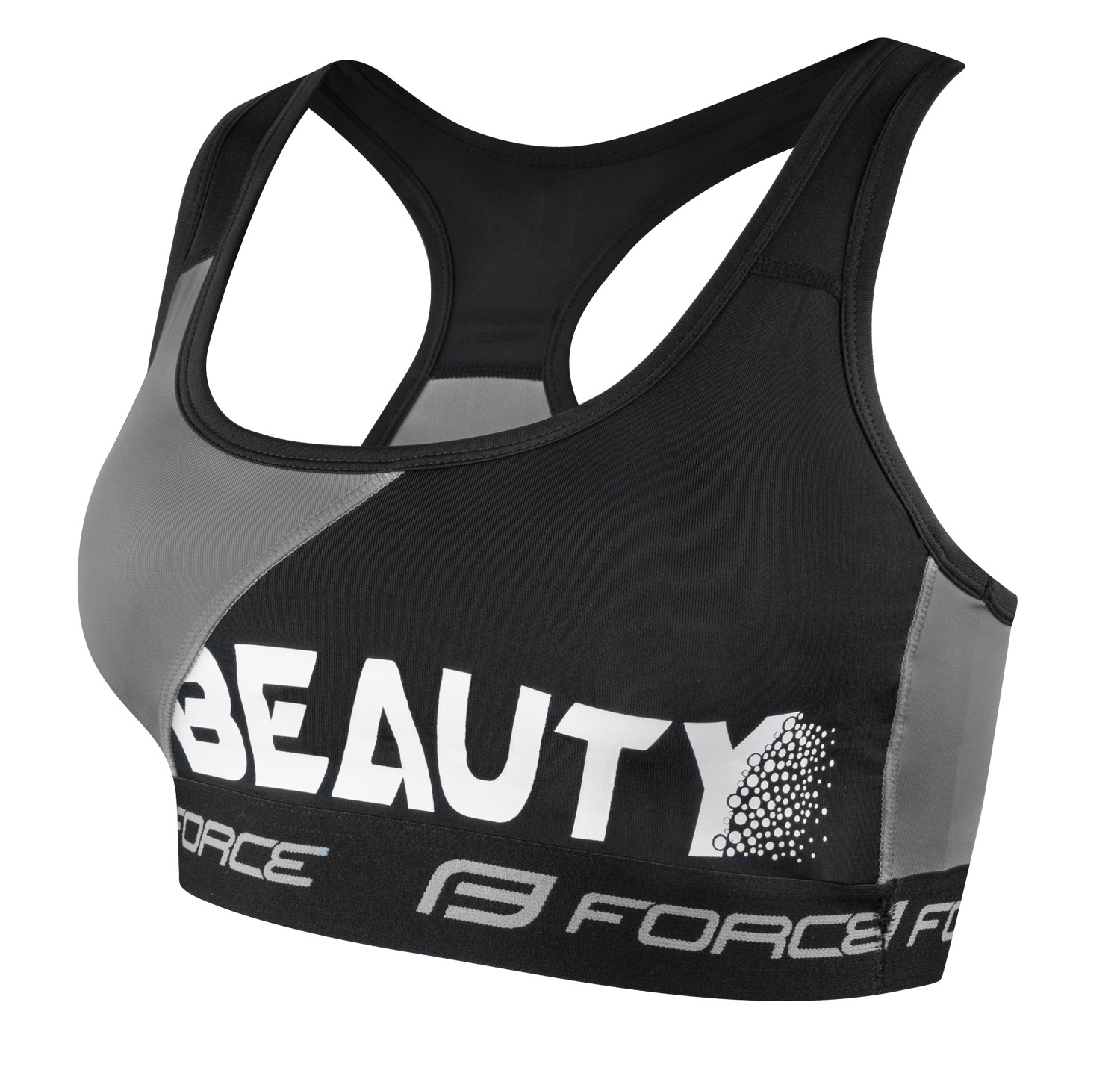 Lenjerie intima - Bustiera sport Force Beauty negru/gri XS