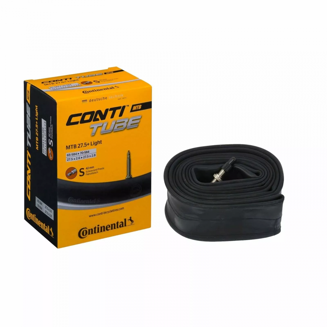Piese biciclete - Camera Continental MTB 27.5 Wide Light, 65/70-584, 27.5x2.6-2.8, S42