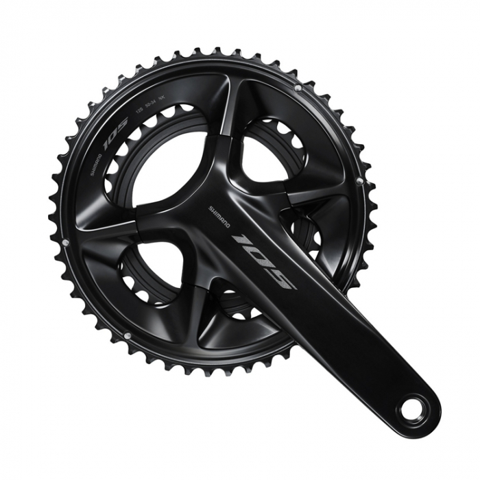 Angrenaj pedalier Shimano 105 FC-R7100, 2x12 viteze, Hollowtech II, fara aparatoare lant, brate 175mm, fara BB, Negru, 50x34T [3]
