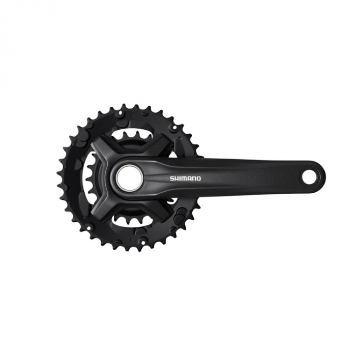 Angrenaj pedalier Shimano FC-MT210-B2, 2x9 viteze, Hollowtech II, fara aparatoare lant, brate 170mm, fara BB, Negru, 36x22T [1]
