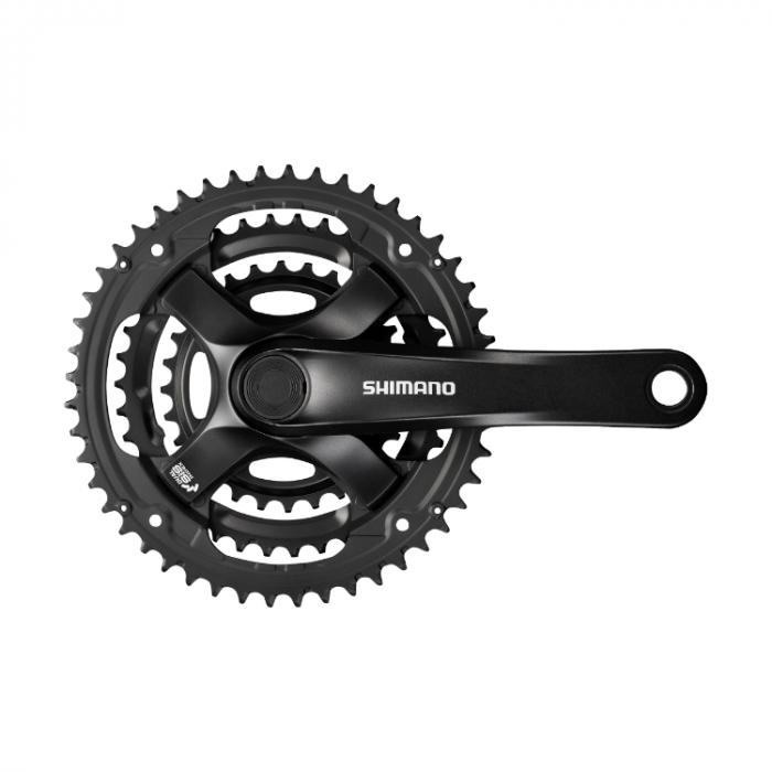 Angrenaj pedalier Shimano Tourney TY FC-TY501, 3x6/7/8 viteze, ax Patrat, fara aparatoare lant, brate 170mm, Negru, 48x38x28T [1]