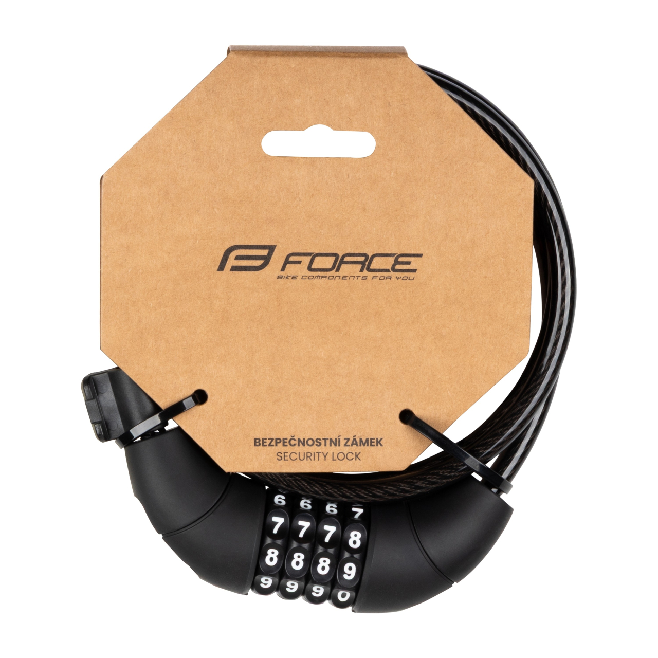 Antifurt cu cifru Force Lux spirala 120cm/8mm cu suport negru [2]