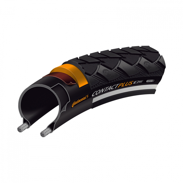 Anvelopa Continental Contact Plus, Negru/Reflex SL, 40-622, 700x40C, 28x1.50 [3]