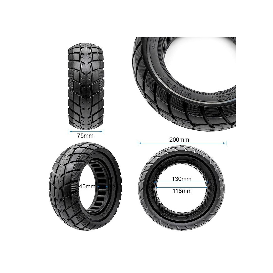 Anvelopa plina trotineta Ultra-Light E-Wheel 8.5×3 - Black line [2]