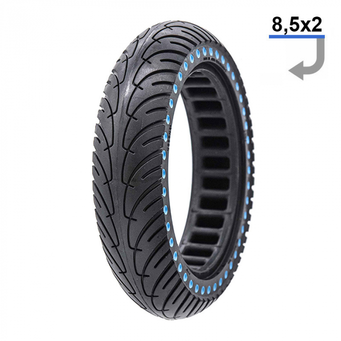 Anvelopa plina trotineta Ultralight pentru Xiaomi 8.5×2.0 - Buline Albastre [2]