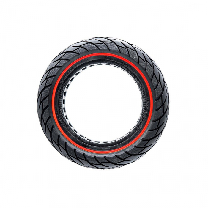 Anvelopa solida ultra-usoara 10x2.5 pentru jante 34mm Negru/Rosu [2]