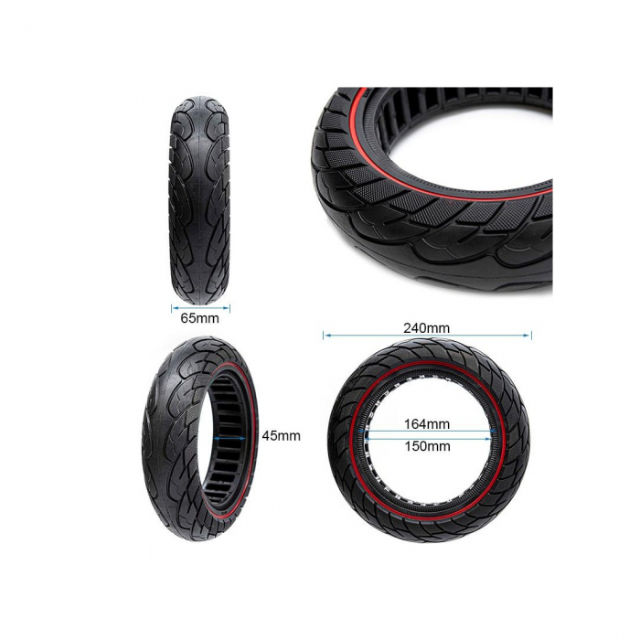 Anvelopa trotineta solida ultra-light Nedong 10x2.5-6.1/B44 Red line [2]