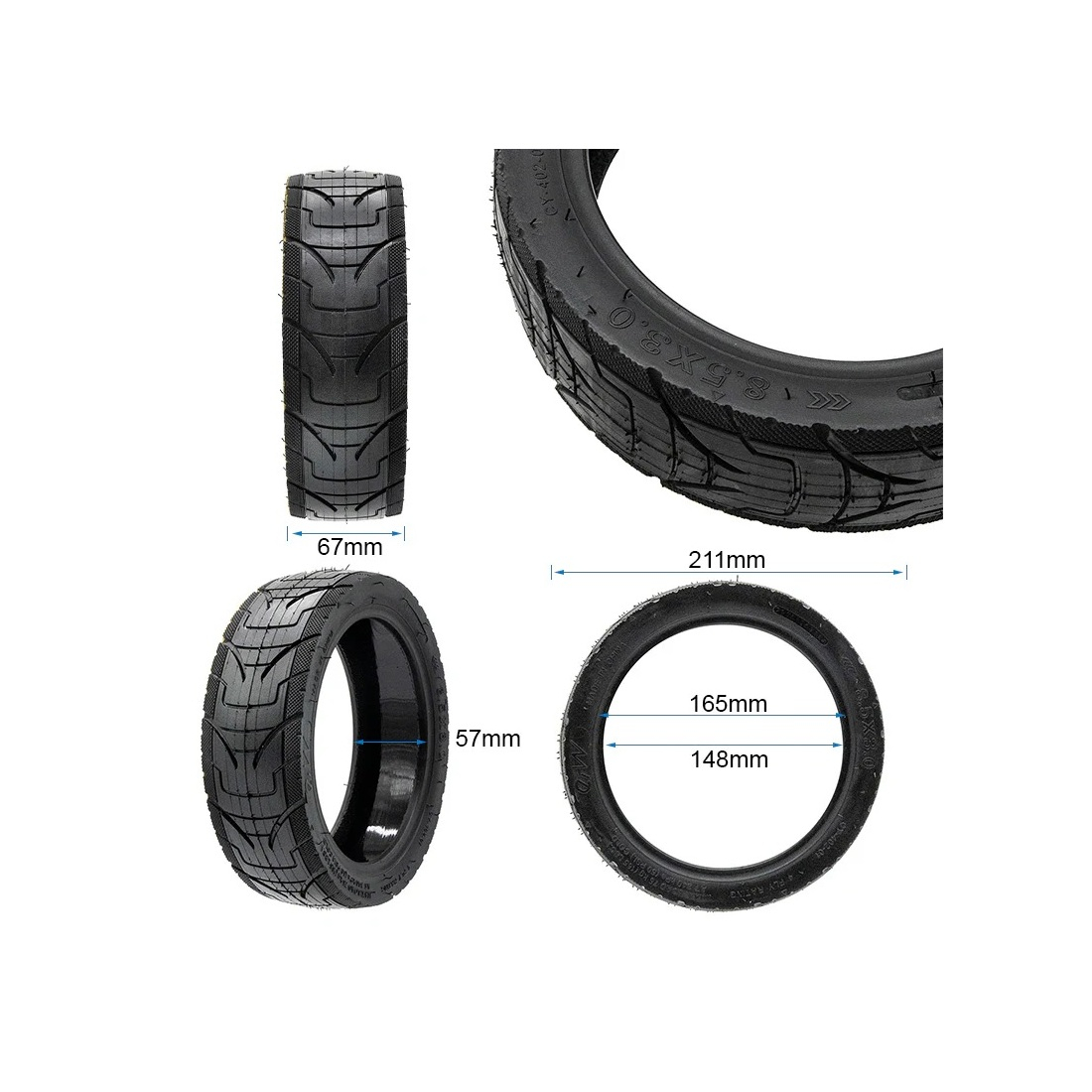 Anvelopa tubeless trotineta 8.5x3 Ewheel PantherUrban [2]