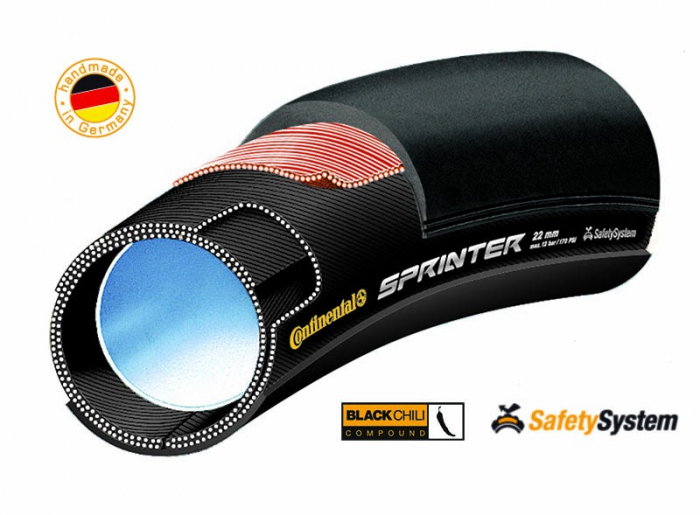 Anvelopa tubulara Continental Sprinter 28, Negru, 22-28", 28x22mm [3]
