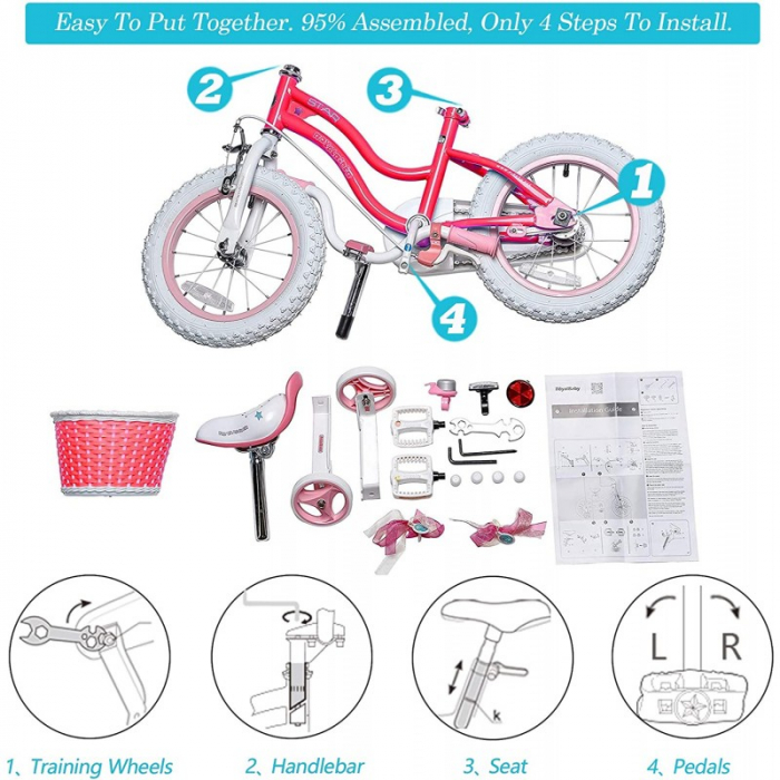 Bicicleta RoyalBaby Star Girl 12 Pink [4]