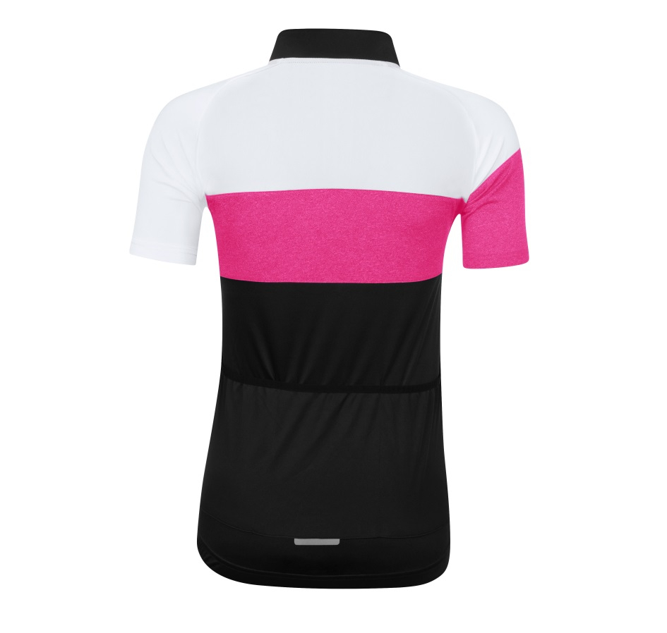 Bluza ciclism Force View Lady maneci scurte negru/alb/roz XL [2]