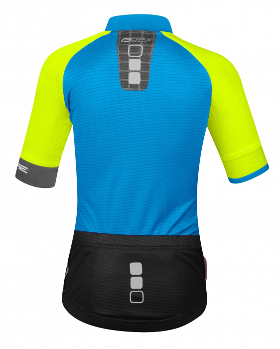 Tricou cu maneca scurta Force Square, pentru copii, Galben Fluo/Albastru, 140-153cm [2]