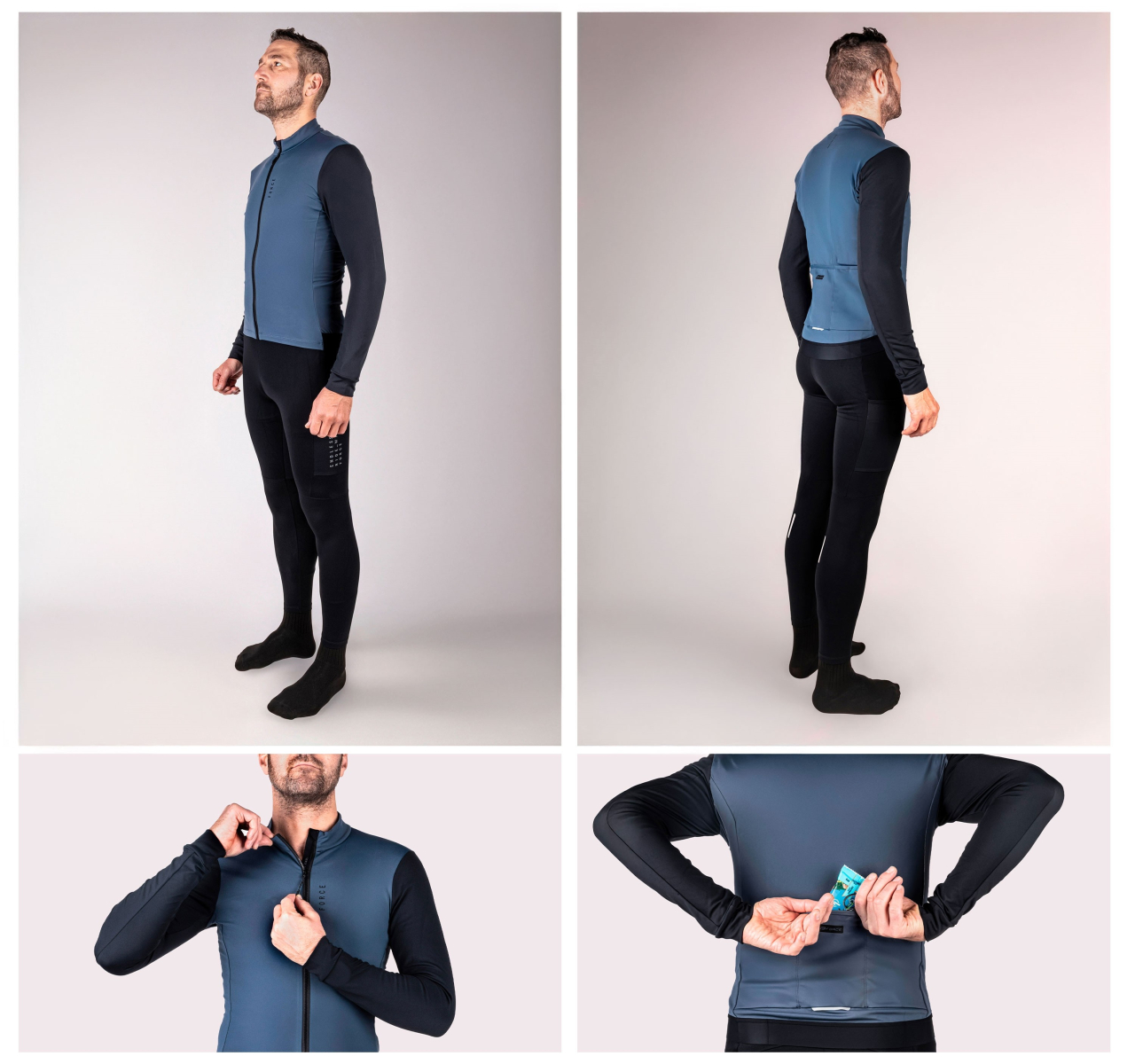 Bluza cu maneca lunga Force Endless, albastru/negru M [3]