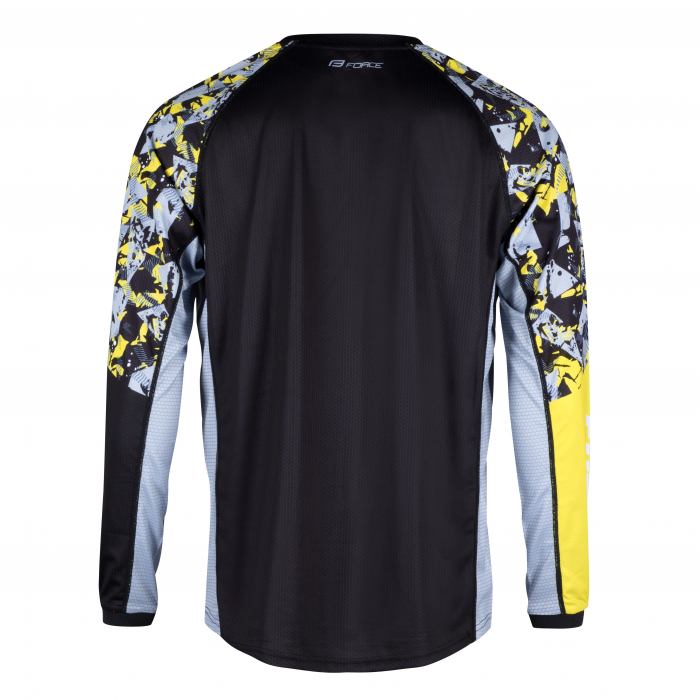 Bluza cu maneca lunga Force Reckless, Negru/Galben/Gri, M [2]