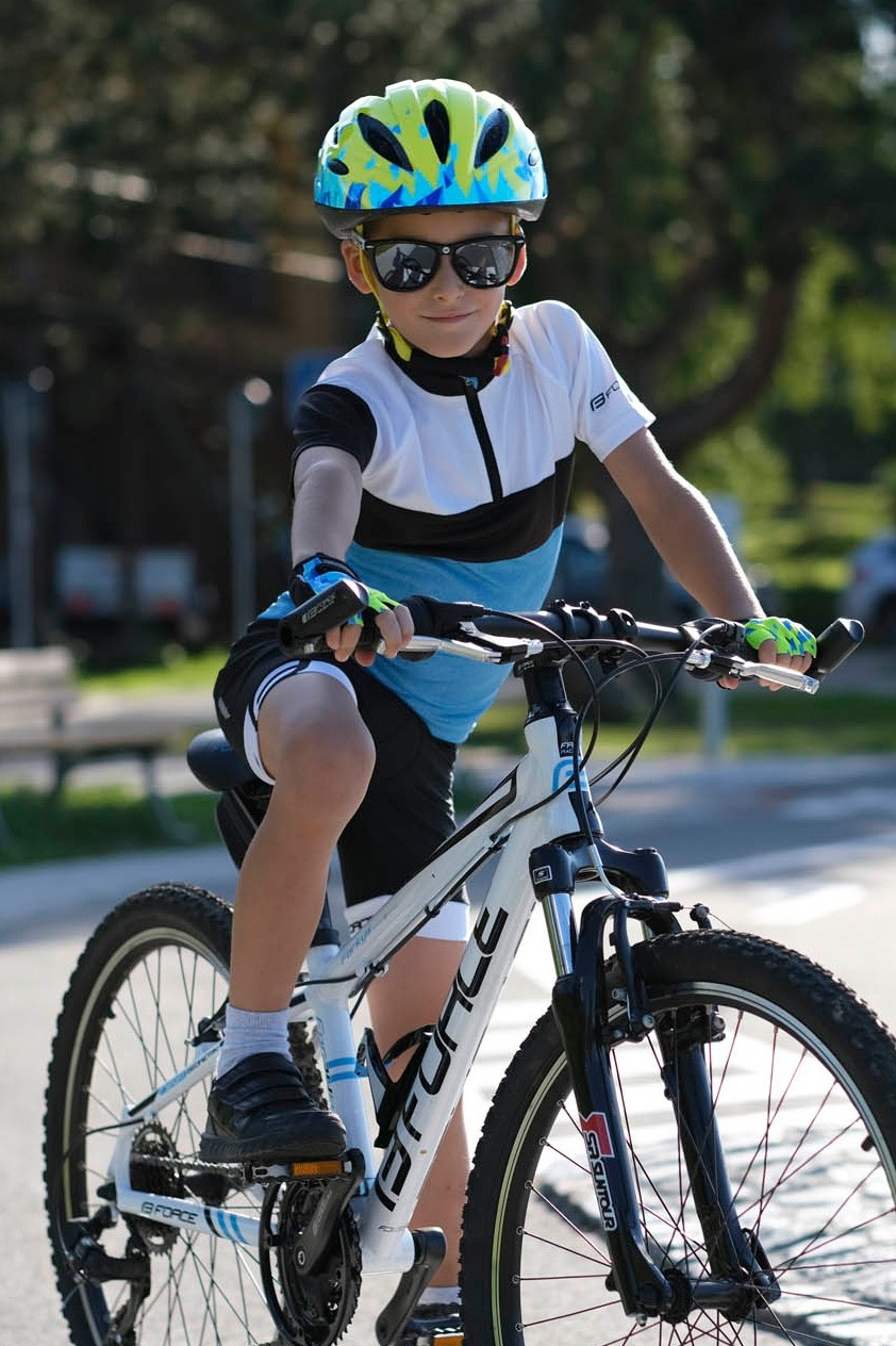 Casca copii Force Ant Junior, fluo/bleu, XXS-XS (44-48cm) [6]