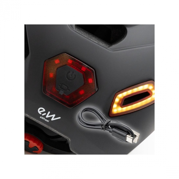 Casca cu lumini fata/spate si semnalizare e.Wheel CP02, negru, One Size [6]