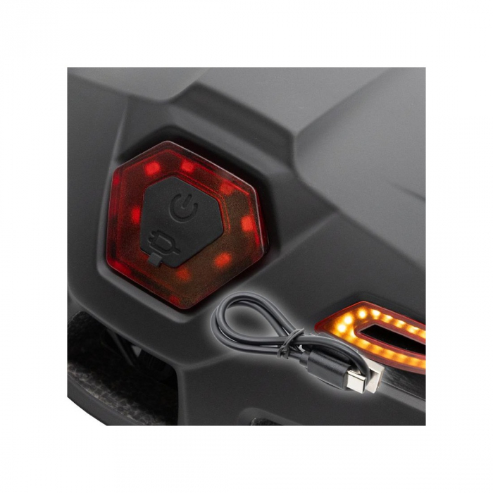 Casca cu lumini fata/spate si semnalizare e.Wheel CP04, negru, M, 55-58cm [6]