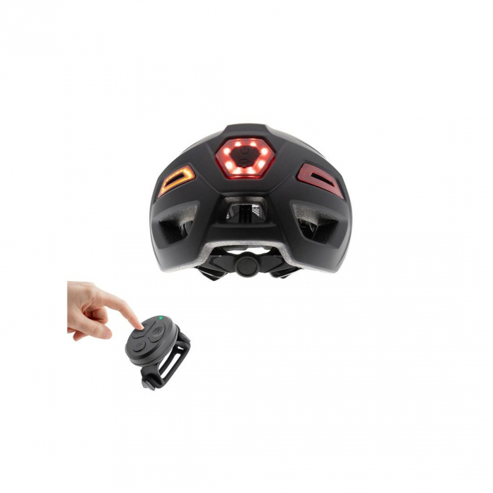 Casca cu lumini fata/spate si semnalizare e.Wheel CP04, negru, M, 55-58cm [4]