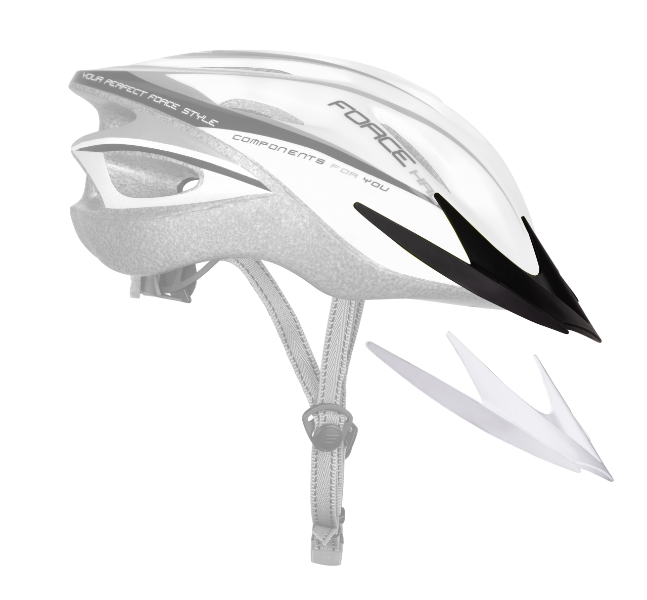 Casca Force Hal, alb/negru, XS-S, 48-54cm [6]