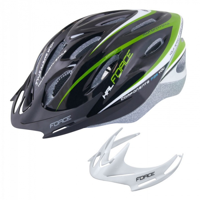 Casca Force Hal, negru/verde/alb, XS-S, 48-54cm [2]