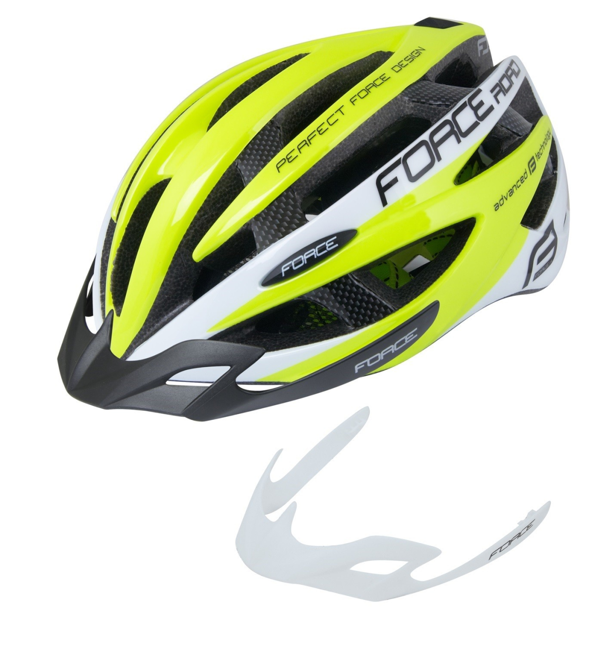 Casca Force Road, Galben Fluo/Alb, L/XL (58-63cm) [3]