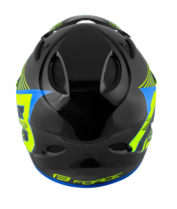 Casca Force Tiger downhill negru/fluo/albastru L/XL [2]