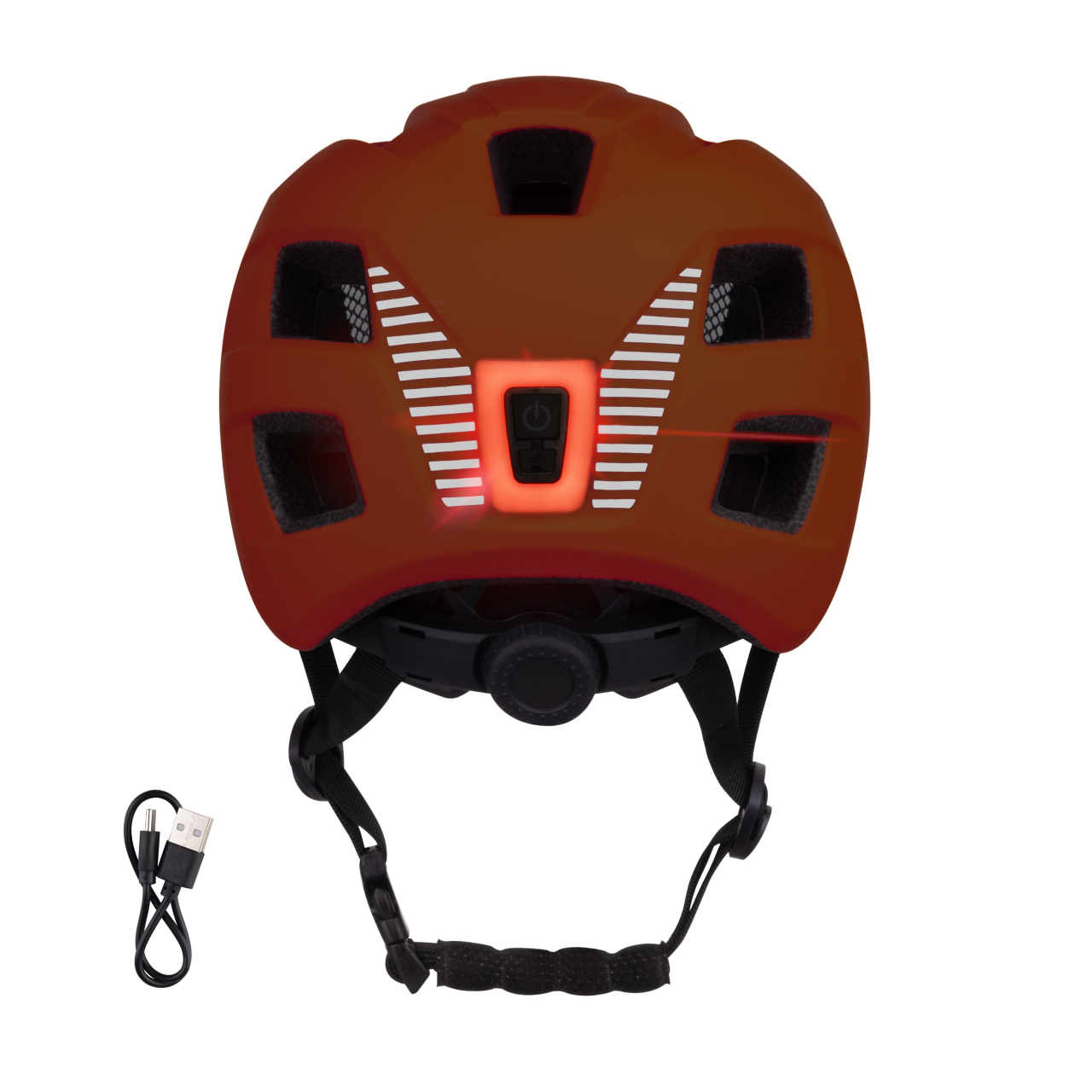Casca Force Zebu cu lumina, orange S-M (51-56 cm) [6]