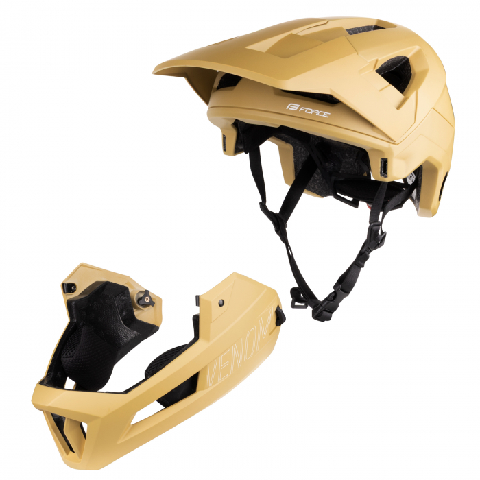 Casca full-face Force Venom Downhill, maro, S-M, 55-58cm [6]