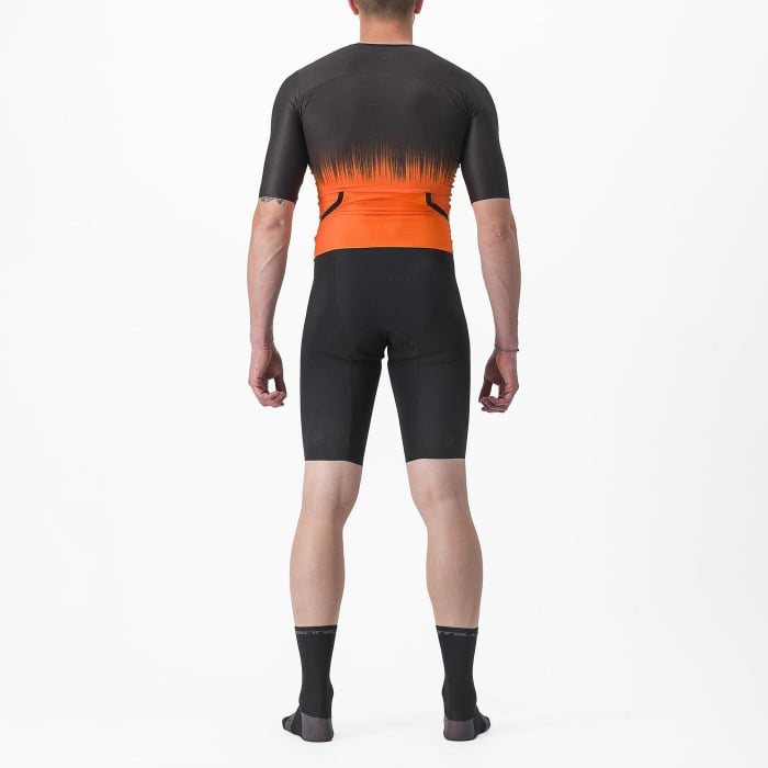 Costum de triatlon cu maneca scurta Castelli Sanremo Ultra, Negru/Portocaliu, XL [2]