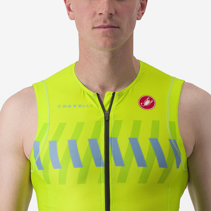 Costum de triatlon fara maneci Castelli Free Sanremo SL, Galben Fluo/Negru, L [4]