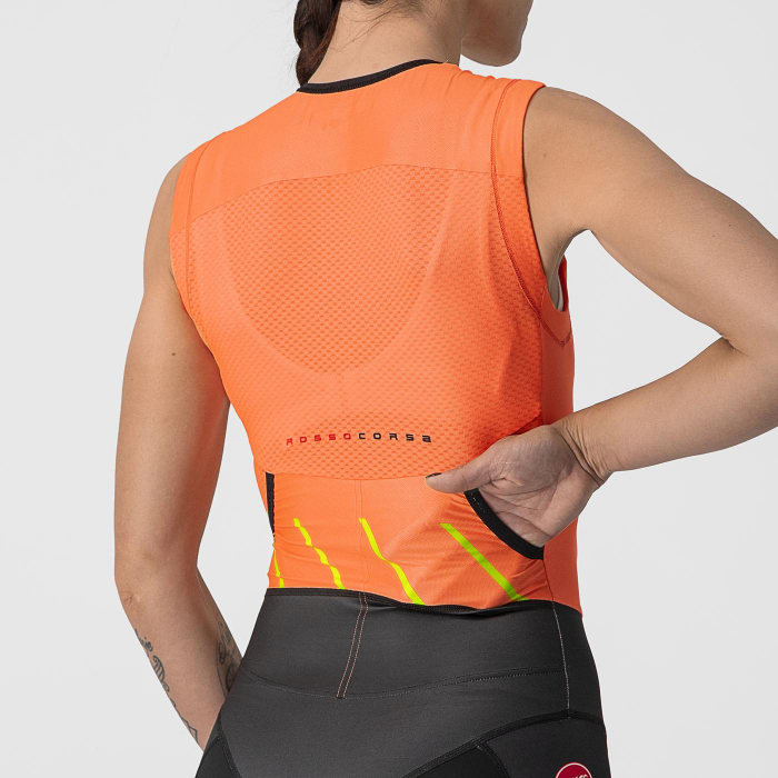 Costum de triatlon fara maneci Castelli Free W Sanremo SL, de dama, Portocaliu/Negru, XS [5]
