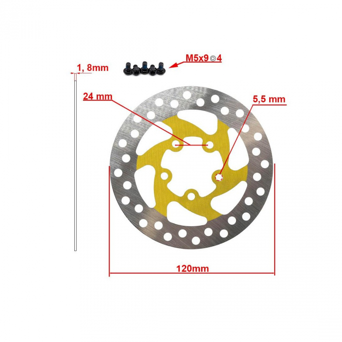 Disc frana 120mm 5 gauri Galben [2]