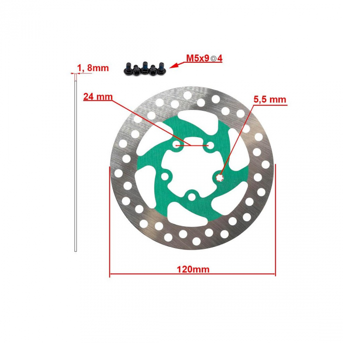 Disc frana 120mm 5 gauri Verde [2]