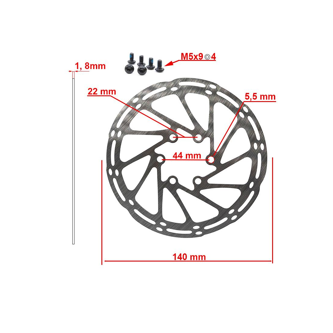 Disc frana eWheel EWD002 140mm, 6 gauri [2]