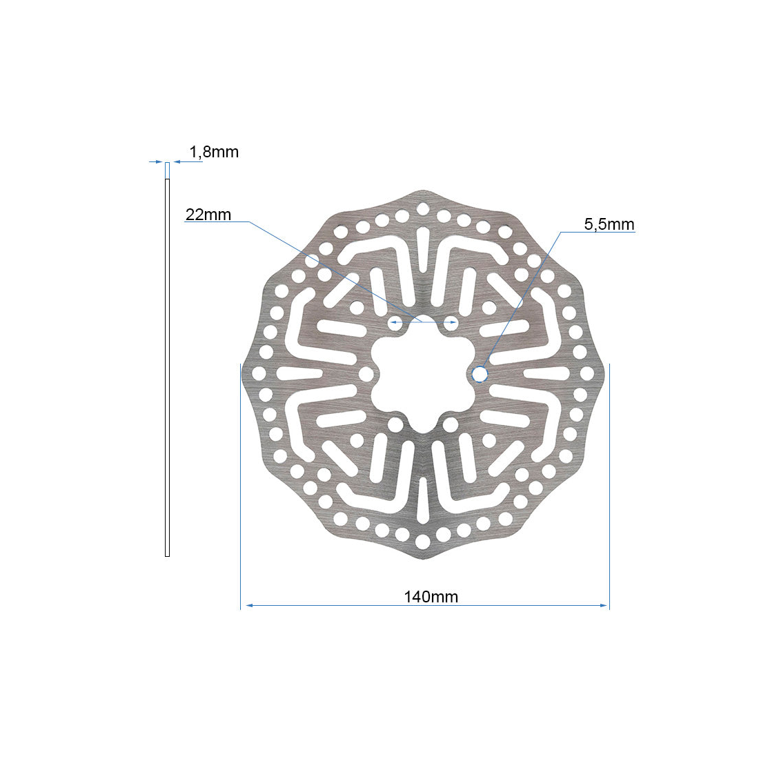 Disc frana trotineta EWD004 pentru Kukirin G2 pro - 140mm - 6H [3]