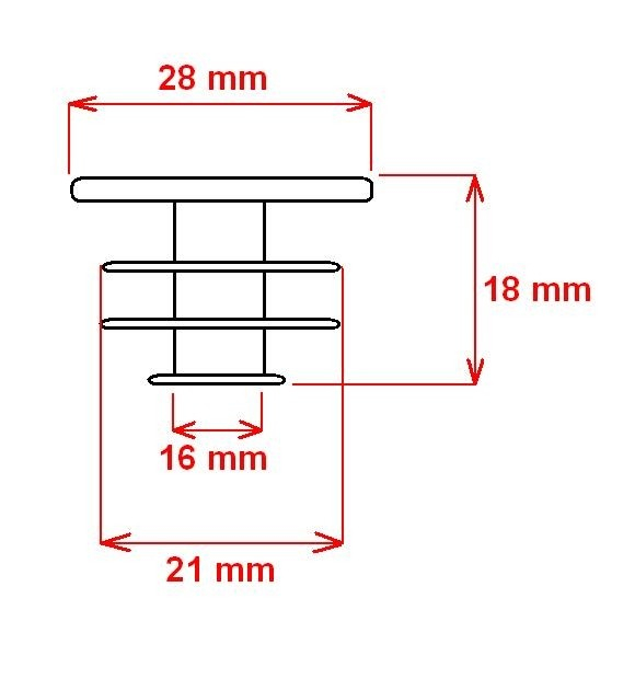 Dop ghidon Force PVC 20mm, Negru (1 bucata) [2]