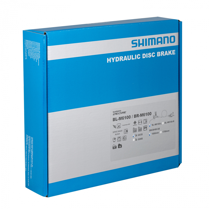 Frana hidraulica disc Shimano Deore M6100, J-kit, fara adaptor etrier, placute Resin, stanga/fata [5]