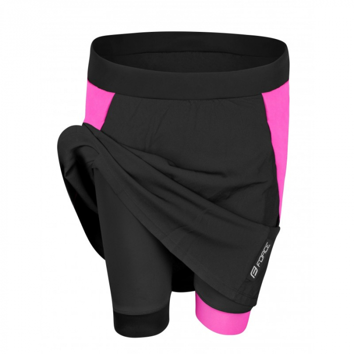 Fusta cu pantaloni scurti cu bazon Force Daisy negru/roz XS [3]