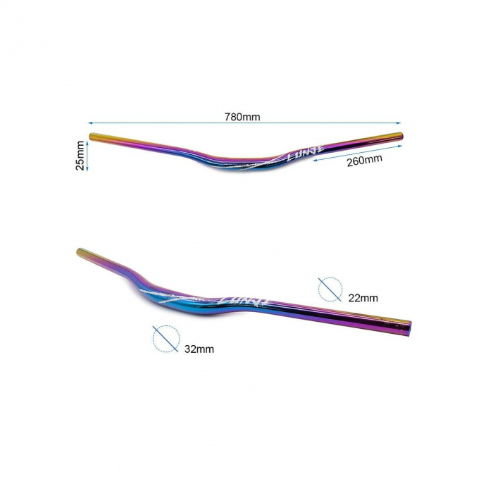 Ghidon MTB Lunje 6061, 780mm, rise 25mm, multicolor [3]