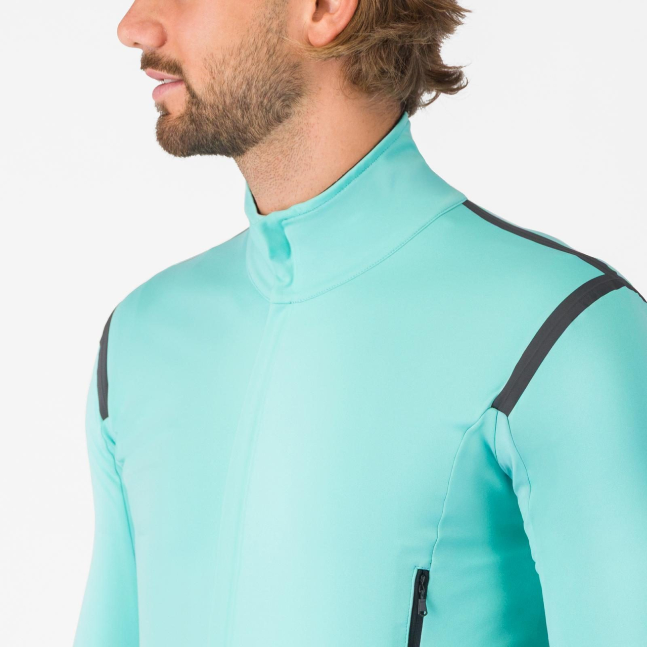 Jacheta Castelli Perfetto RoS 3, pt barbati, albastru piscina/negru reflex, XS [3]