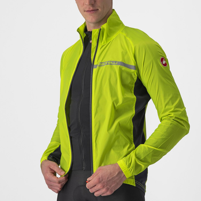 Jacheta de vant Castelli Squadra Stretch, pentru barbati, lime electric/gri inchis, XL [4]
