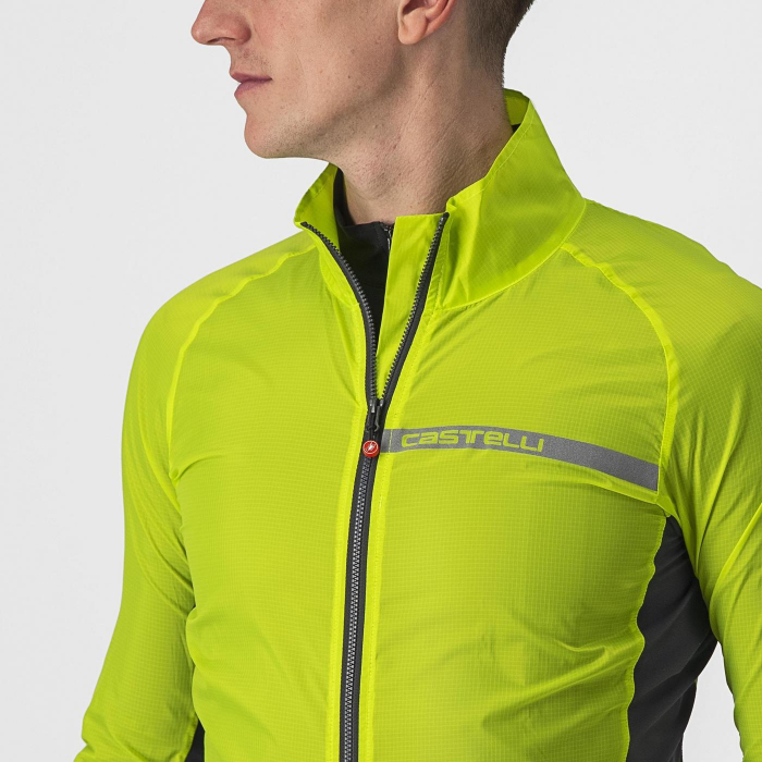 Jacheta de vant Castelli Squadra Stretch, pentru barbati, lime electric/gri inchis, XL [5]