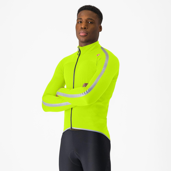 Jacheta de ploaie Castelli Ultra Rain Cape, pentru barbati, lime electric/argintiu reflex, XS [1]