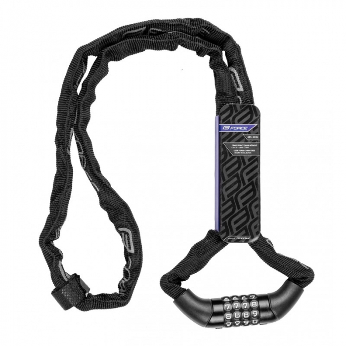 Lacat Force Chain cu cifru 120cm/4mm negru [2]