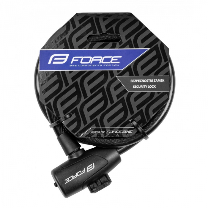 Lacat Force Strong spirala 150cm/10mm cu suport negru [2]