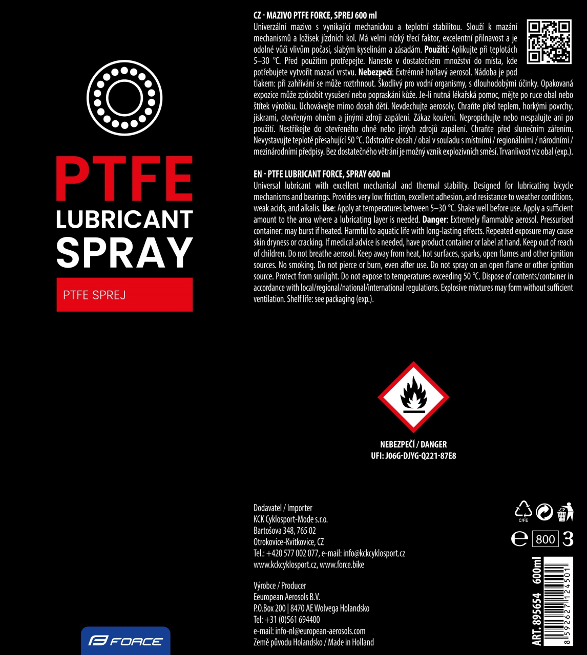 Lubrifiant Force cu PTFE 600 ml, Spray [2]