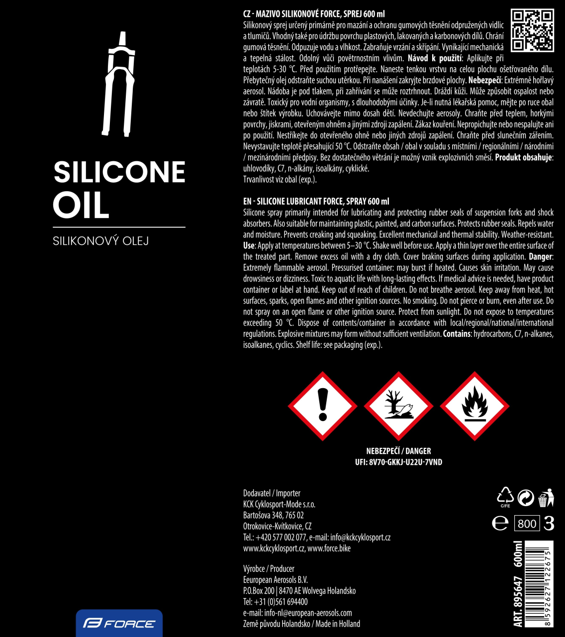 Lubrifiant Force cu Silicon 600 ml, Spray [2]