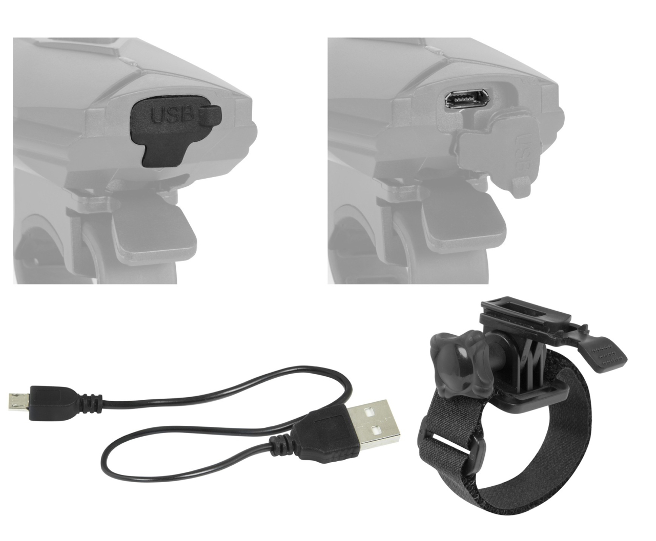 Lumina fata Force Cass USB 45172, 300 Lumeni, Negru [2]